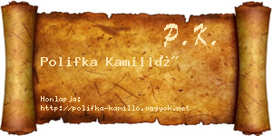 Polifka Kamilló névjegykártya